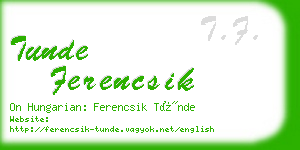 tunde ferencsik business card